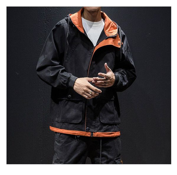 

2018 контрастный цвет верхней одежды пальто мужская одежда уличная одежда мужская куртка мужские толстовки с капюшоном хип-хоп куртки модная, Black;brown