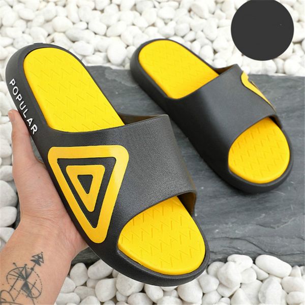 

women slippers slides solid thick sole beach sandals woman man cute bathroom slippers flip flops summer gril shoes, Black