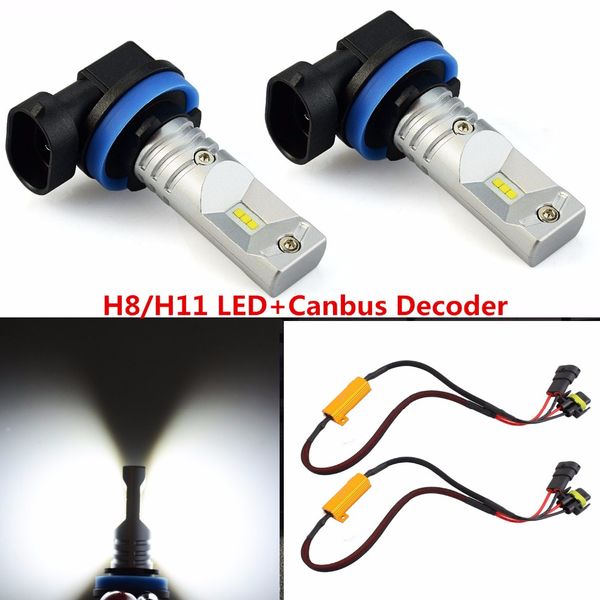 

powerful csp chip error h11 h8 white led fog light drl car daytime lights can-bus for e71 x6 m e70 x5 e83 f25 x3