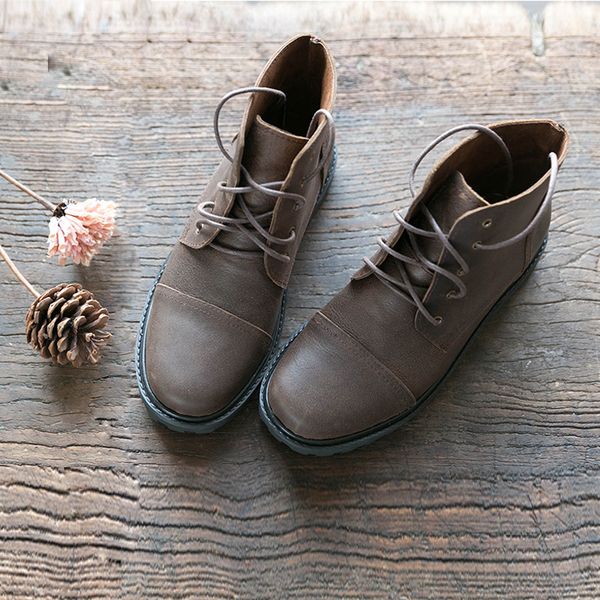 

hand made cowhide leather short tube martin boots female outdoor climbing hiking camping training antiskid tactical boot shoes -12