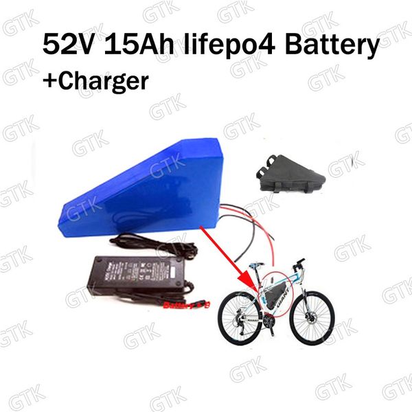 

Triangle tyle 1500w 52v 15ah lifepo4 battery 48v 15ah lifepo4 17 54 4v for e bike battery 30a bm charger bag charger