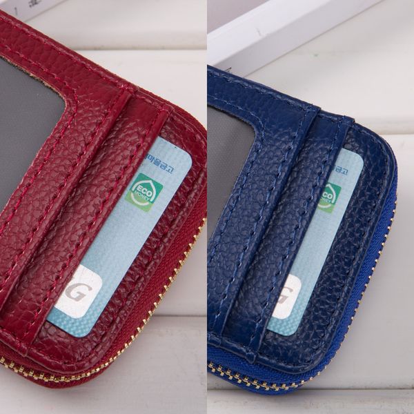 

pu id women's organ multi- zipper coin bag cover card bag purse card cover, White