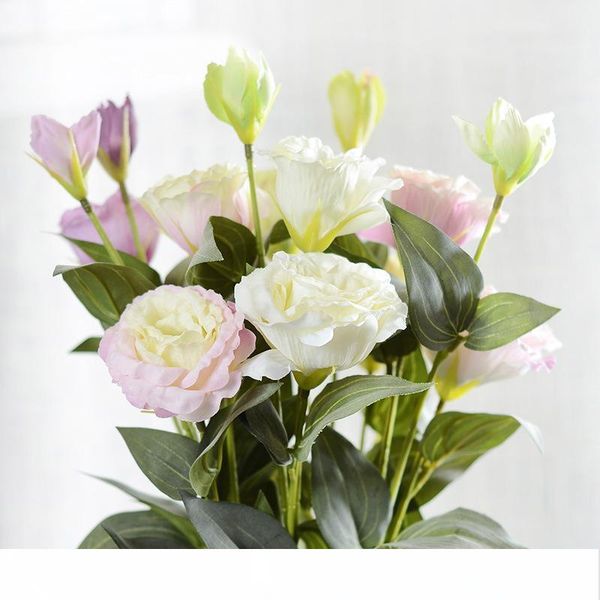 

3 ветви 70 см искусственный цветок оптом тройничная эустома цветок украшения дома поддельные свадебные шелковые эустомы декор