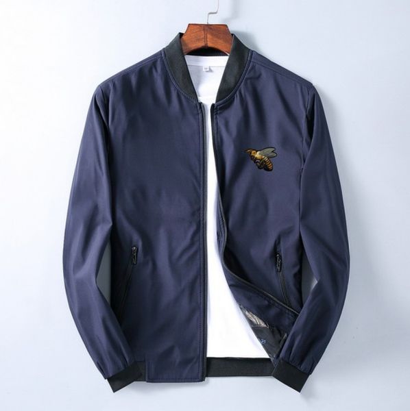 

fashion men's jacket spring and autumn winter 2020 new sports casual jacket stand collar trend animal embroidery zipper size m-3xl, Black;brown