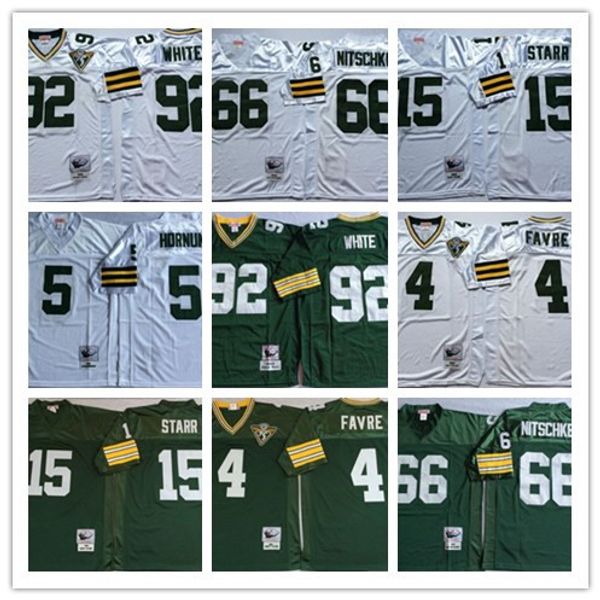 

ncaa vintage reggie white brett favre jersey bart starr ray nitschke paul hornung james jones green white stitched retr, Black;red