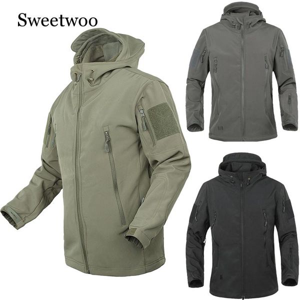 

outdoor softshell jacket waterproof hiking wear camping jacket men autumn winter thick warm mountaineering camping coats, Blue;black