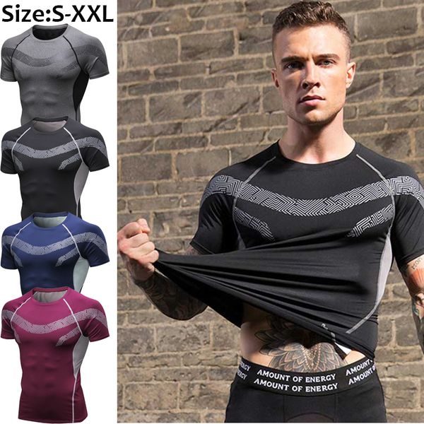

design new breathable male rashguard running t-shirt short jersey gym shirt jogging man's t-shirt fitness sport shirt men, White;black