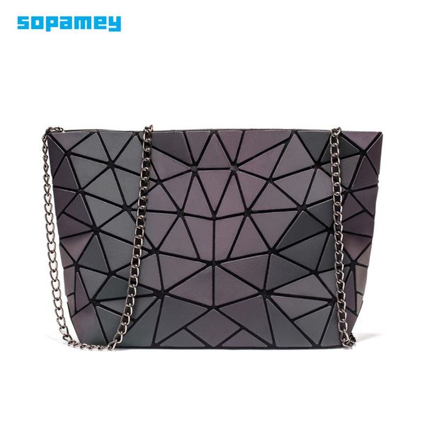 

fashion small chain handbags bag women luminous geometry shoulder bags for female plain folding messenger bags clutch sac bolso