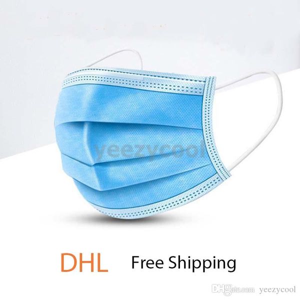 

dhl free 50 шт. одноразовые маски для взрослых маски 3 слоя толстая защита от пыли гражданский анти-капель удобно как для мужчин, так и для