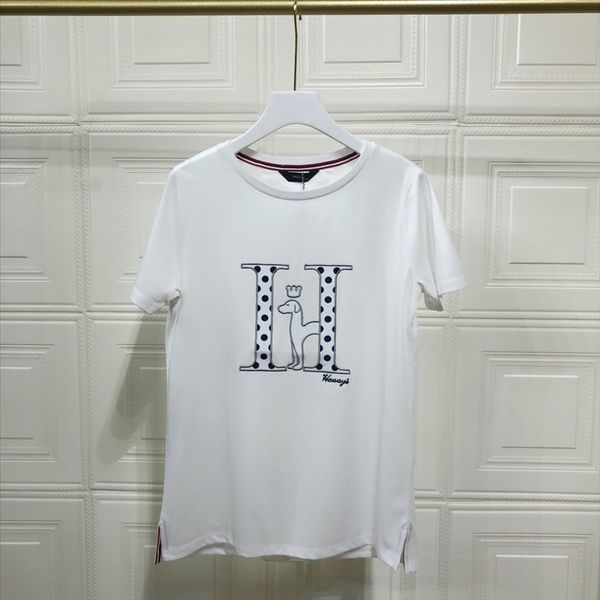 

051408 hajess skin-friendly air t-shirt 2020 cotton short-sleeved round collar women's style 051408 hajess skin-friendly air t-shirt 20, White