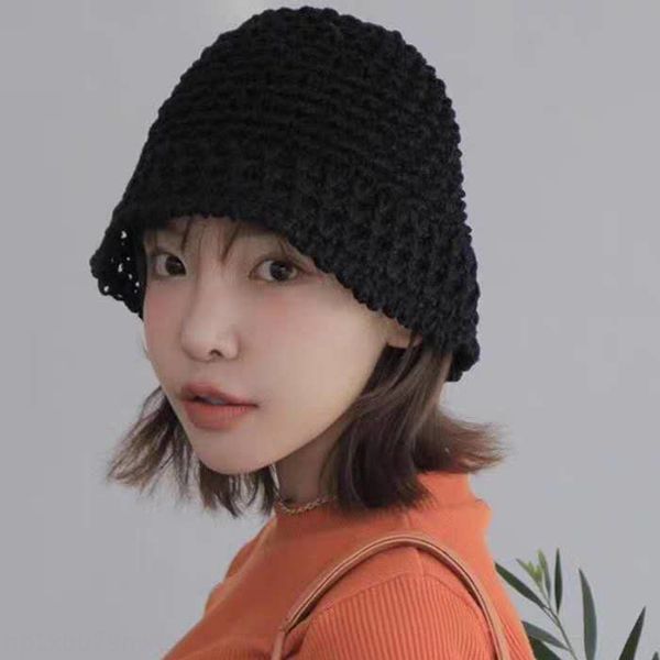 

summer east female hat gate ins all-match simple sweet cute knitted fisherman female hat, Blue;gray