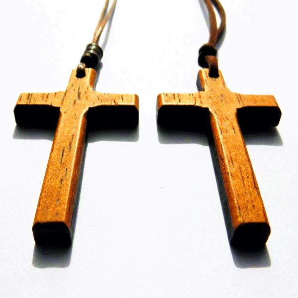 

vintage wooden cross pendant necklace women christ jesus cross sweater chain men handmade carving stylish 12pcs, Silver