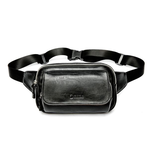 

korean-style fashion men shoulder chest pack casual travel pu leather shoulder bag