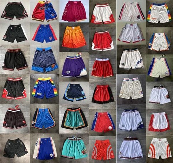 

2020 new mens stitched 76ers nba bulls lakers grizzlies rockets nuggets jazz blazers basketball shorts, Black;red
