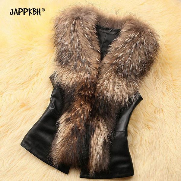 

autumn winter faux fur coat women 2019 casual plus size sleeveless faux fur vest pu leather coat vintage black jackets coats