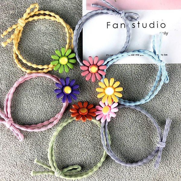 

6pcs frangipani tiara beach little daisy flowers hair circle korea lovely hair rope rope girl, Slivery;white