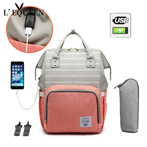 

lequeen large capacity mummy bag maternity nappy bag travel backpack nursing for baby care women's fashion waterproof