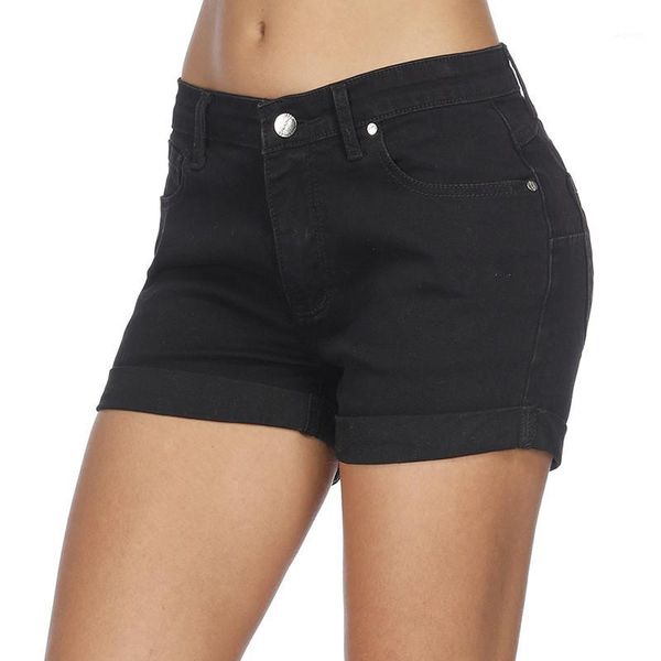 

summer womens shorts black color women jean shorts fashion ripped high waist skinny short pants casual, Blue