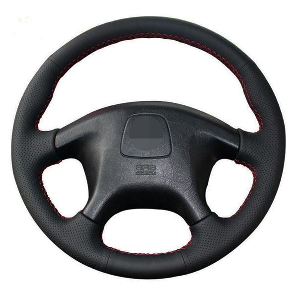 

black car steering wheel cover diy hand-stitched artificial leather for mitsubishi pajero old mitsubishi pajero sport