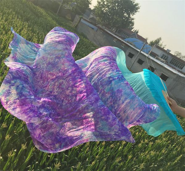 

gradient tie dyed belly dance fan veil 150/180cm /210 bamboo long fans for dancer practice stage performance show ing, Black;red