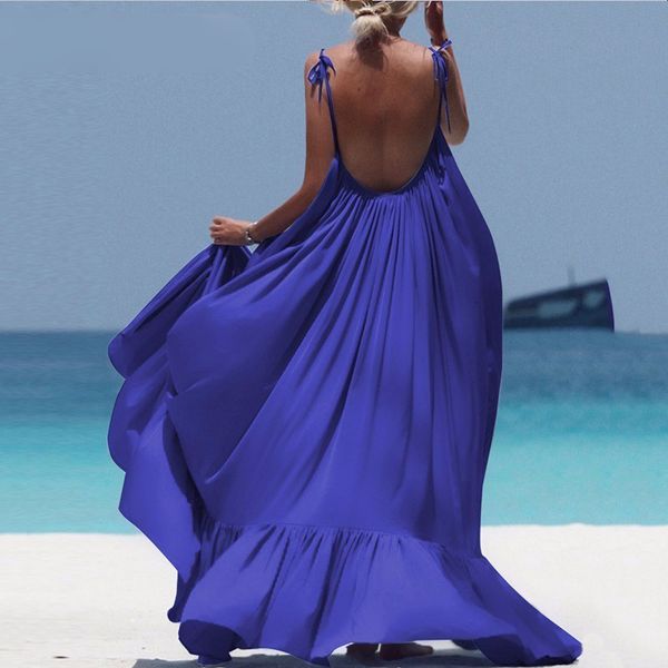 

дизайнер платье женские платья sexy backless летнее платье женский o шеи высокая талия свободные плюс размер плиссированные платья для женщи, Black;gray