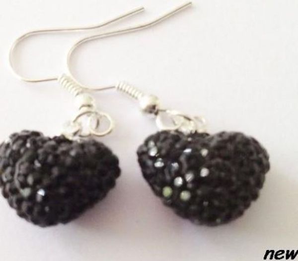 

silver plated mixed whit heart micro pave disco crystal earrings crystal drop jewelry lot dangles x43s, Golden;silver