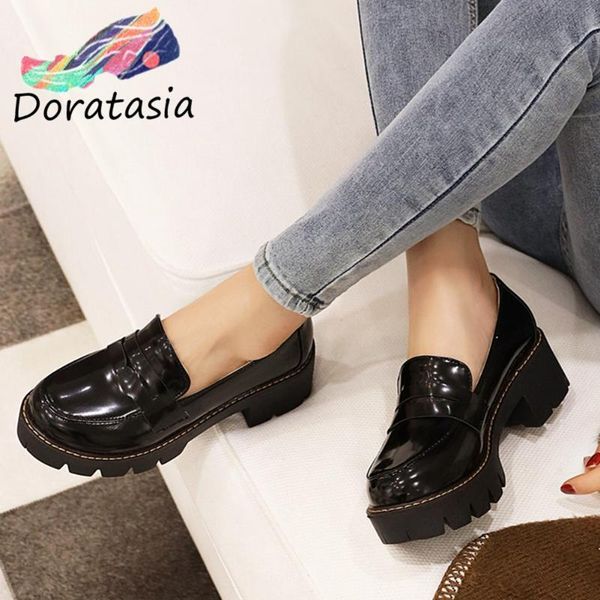 

doratasia comfort platform pumps spring slip-on high heels dress pumps women elegant office work shoes woman, Black