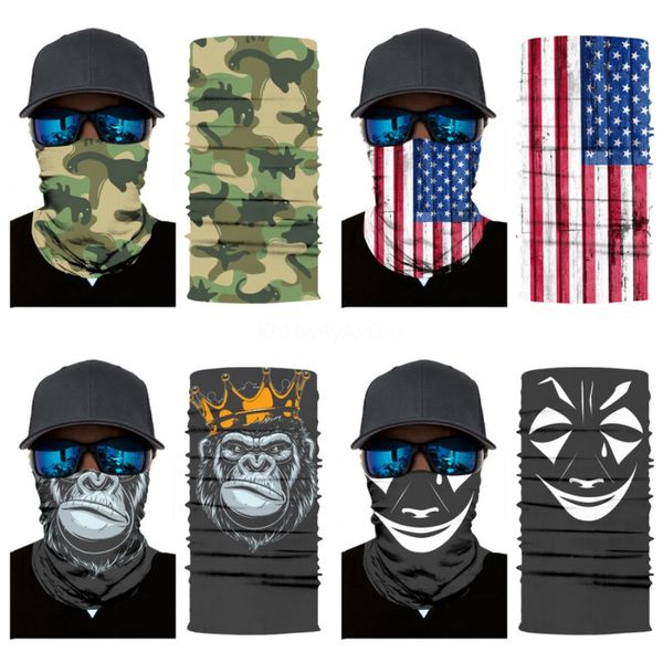 

4pcs summer running hiking neck gaiter sports bandana headwear sunblock seamless outdoor cycling magic skull scarf face er cooling#110, Blue;black