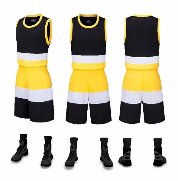 

men blank double-sided basketball team uniforms kits sports clothes tracksuits personality customized basketball sets with shorts 25-17, Blue;black
