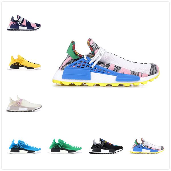 

Wholesale HUMAN Race HOLI MC Mens Running Shoe Upper Designer Yellow Blue Pink Red Women Trainer Sport Sneaker Size36-45