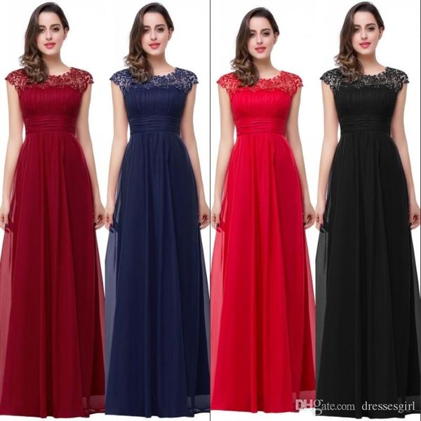 

2020 увенчанный рукавом бисером пром платья бургундия шифон вечернее платье женщины вечерняя одежда высокое качество спинки невесты платье c, Black;red