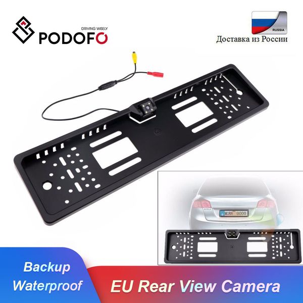 

podofo eu car license plate frame car rear view camera european waterproof auto reverse backup rearview parking camera