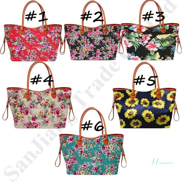 

women sunflower duffel bags tote handbag flower print canvas large capacity ladies sports tote waterproof handbag purse weekender bag c82008