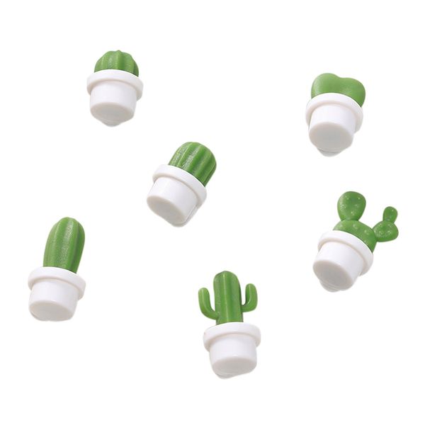 

new 6pcs/set home decoration fridge magnets cute cactus succulent button cactus refrigerator message sticker #t2