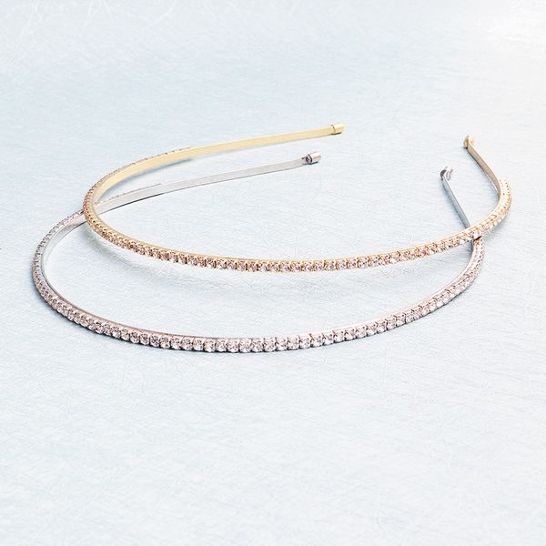 

2шт классический простой кристалл оголовье основные hairband украшения для волос для женщин аксессуары для волос bijoux cheveux wigo1449, Golden;white