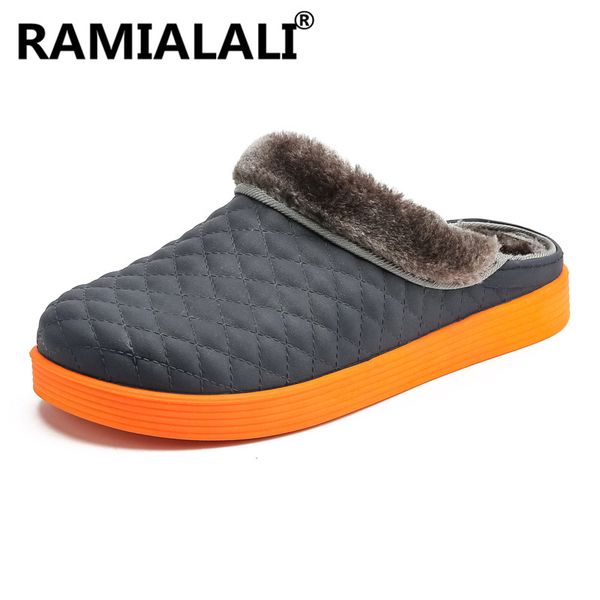 

men slippers home indoor autumn winter short plush warm slippers floor outdoor casual shoes zapatos de hombre flat shoes for men, Black