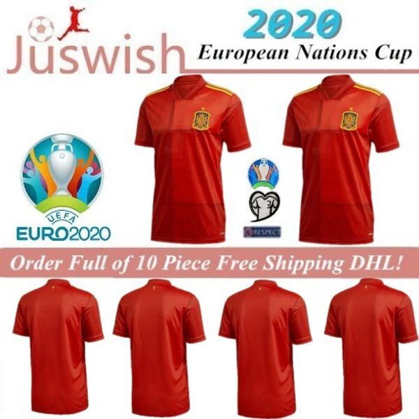 

2020 spain jersey home soccer jersey +patch 2019 paco alcacer asensio morata isco iniesta thiago saul football man sports shirt, Black;yellow