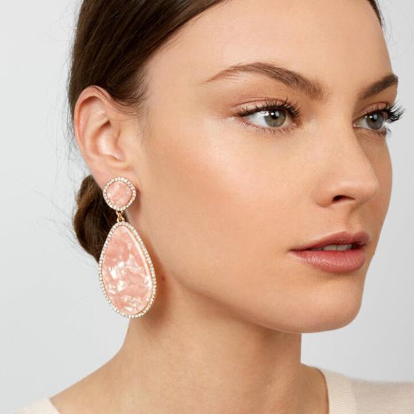 

hot new fashion designer exaggerated diamond geometry irregular stone drop pendant stud earrings for women girls