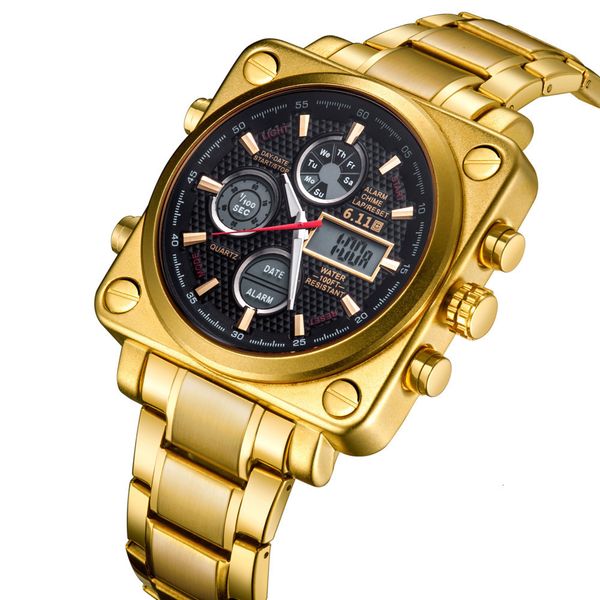 

2019 electronic watch wrist waterproof quartz steel bring motion man chronograph mens casual automatic watches wristwatches montre master, Slivery;brown