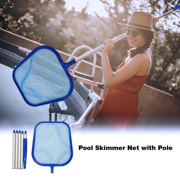 

pool skimmer net detachable multi-purpose skimmer mesh rake net with pole pool cleaner supplies for spa pond swimming