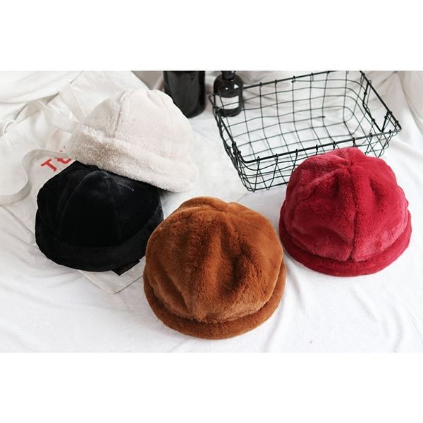 

season street hip hop no eaves di zhu mao thick accepting plush sailor hat bailey hat nan nv, Blue;gray