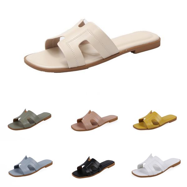 

2020 new h flat bottom korean fashion wild fairy wind crystal roman slippers tide#996, Black