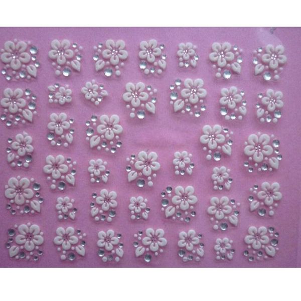 

3d nail decals for women fingernail decorations nail art accessories stickers blossom flower charms tip decor, Black