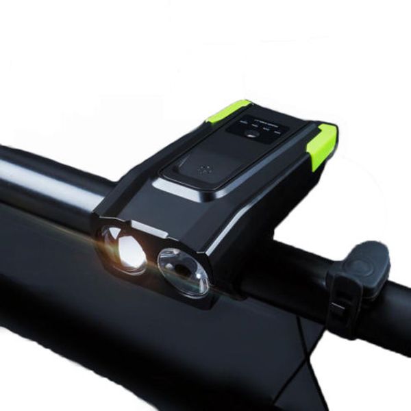 

usb rechargeable bicycle lamp with horn 2 led bikefront light 6 lighting modes cycling headlight camping waterproof flashlight