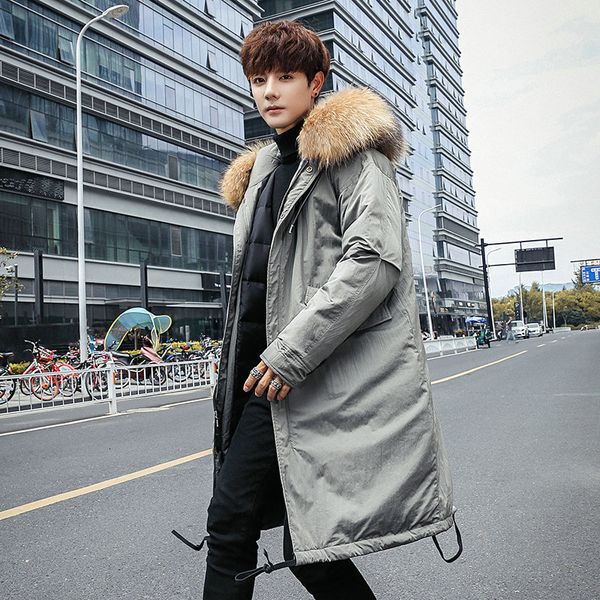 

spring 2019 and autumn new products china loose solid color men's casual quality korean long warm coat, Black