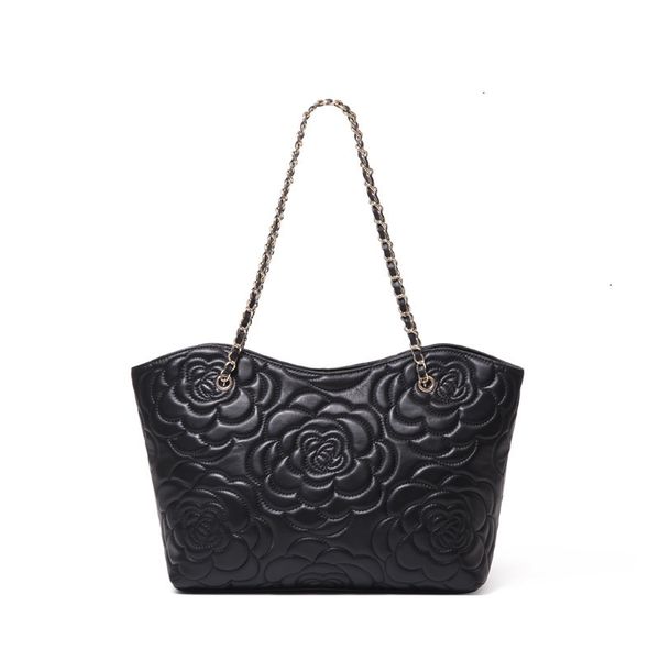 

2019 new luxury flower pattern ladies leather handbag designer chain shoulder bag ladies leather handbag high capacity