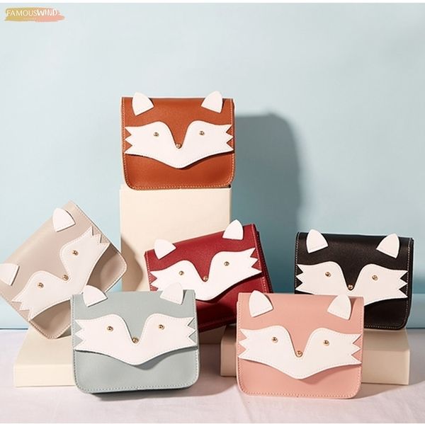 

new women cute fox flad pu leather fashion handbag shoulder messenger travel purse phone bag case