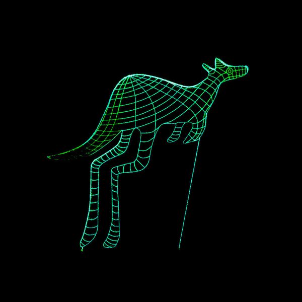 

foreign trade new pattern kangaroo 3d lamp colorful remote control touch led lamp originality product gift small desk lamp