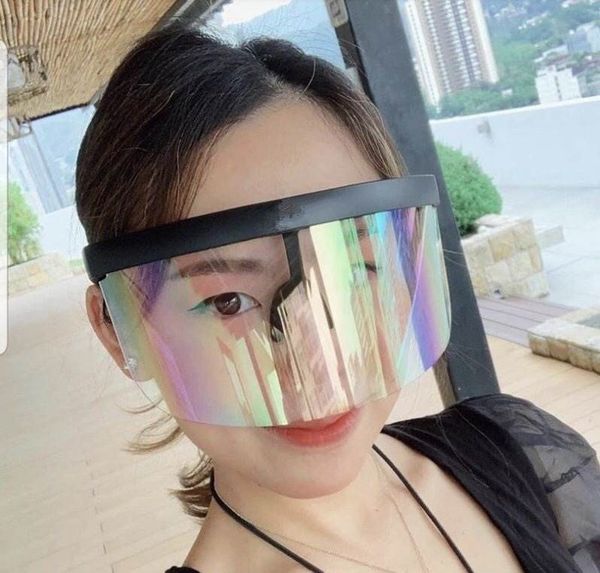 

adumbral large lens anti-peeping protective sunglasses fashion anti spit outdoor anti-uv sunglasses adumbral uv400 use for driving adumbral, White;black
