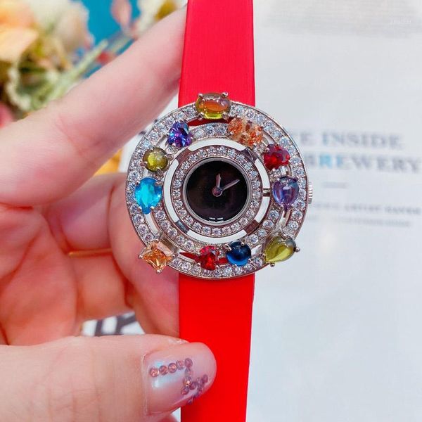 

women watches quartz movement 36mm*8mm with silk strap + original delicate buckle simple and elegant watches1, Slivery;brown